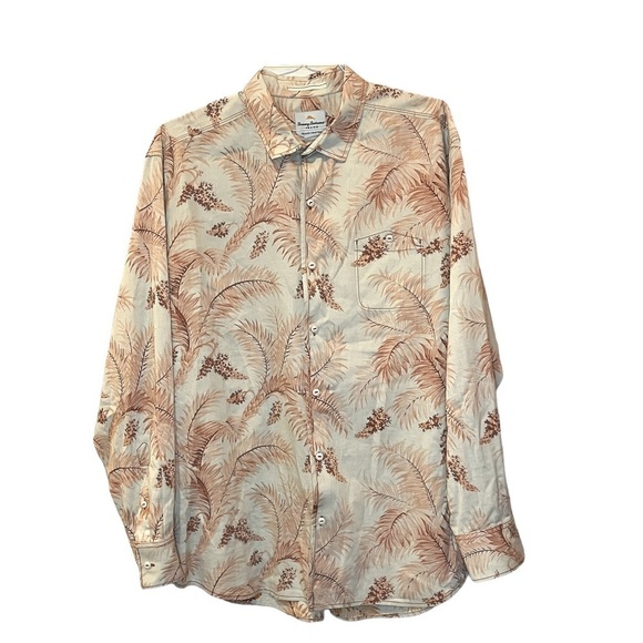 Tommy Bahama Jeans Island Crafted Hawaiian Tropic Button Down Shirt Size XL - Picture 1 of 9